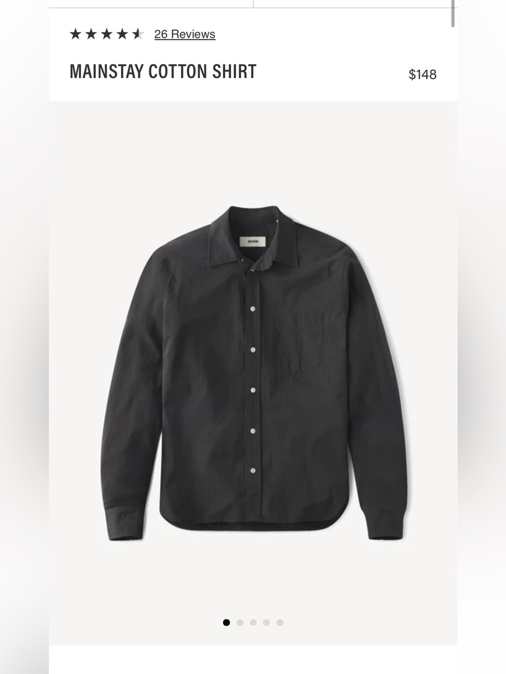 Buck Mason Black Mainstay Cotton Button-Down Shirt